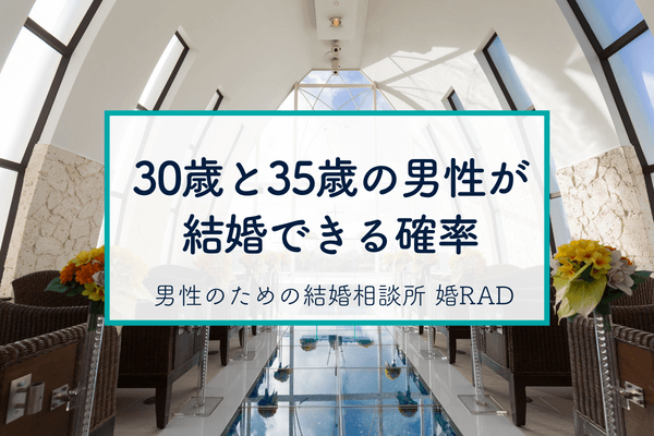 30歳～35歳の男性が結婚できる確率（国勢調査を元に算出